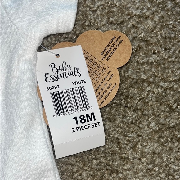 Baby Essentials White and Green Dinosaur Matching Set - Picture 5 of 7